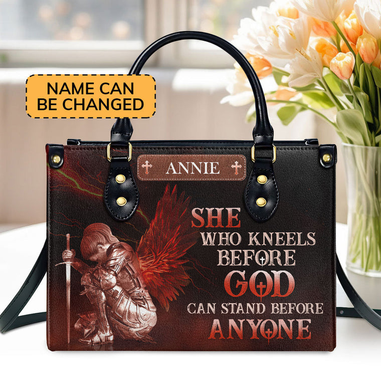 Faith Quote - Personalized Leather Handbag GMJSLB200082