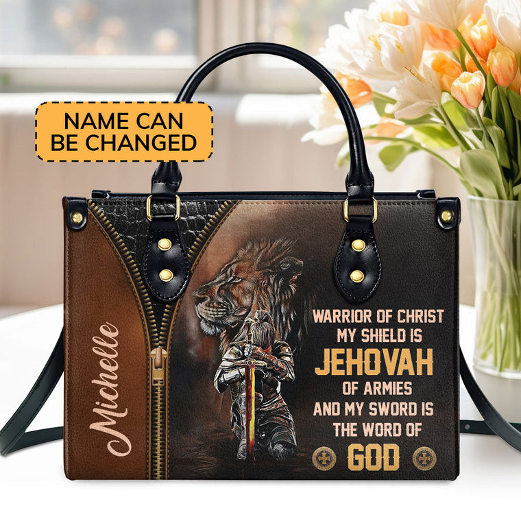 Warrior Of Christ - Personalized Leather Handbag GMJSLB200081