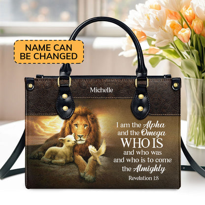 Alpha and Omega - Personalized Leather Handbag GMJSLB200119