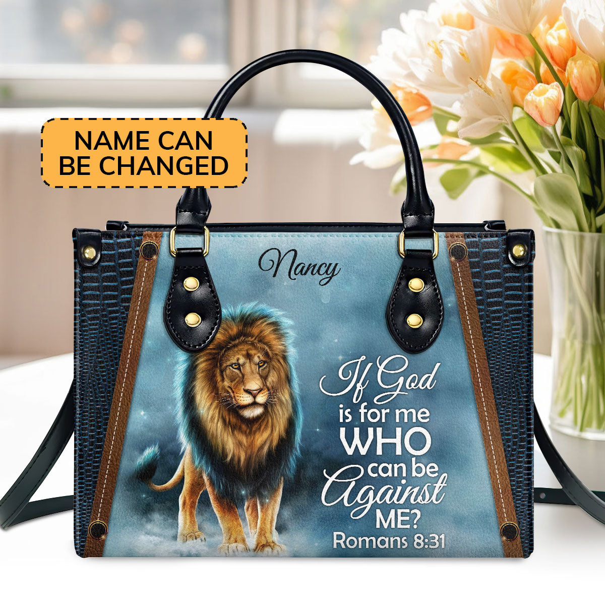 If God Is For Me - Personalized Leather Handbag GMJSLB200120