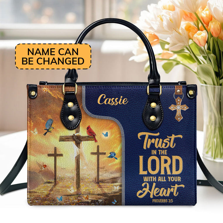 Trust In The Lord - Personalized Leather Handbag GMJSLB200101