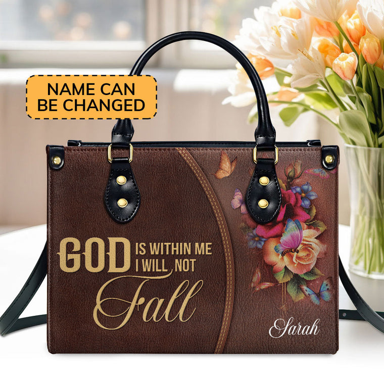 God Is Within Me - Personalized Leather Handbag GMJSLB200094