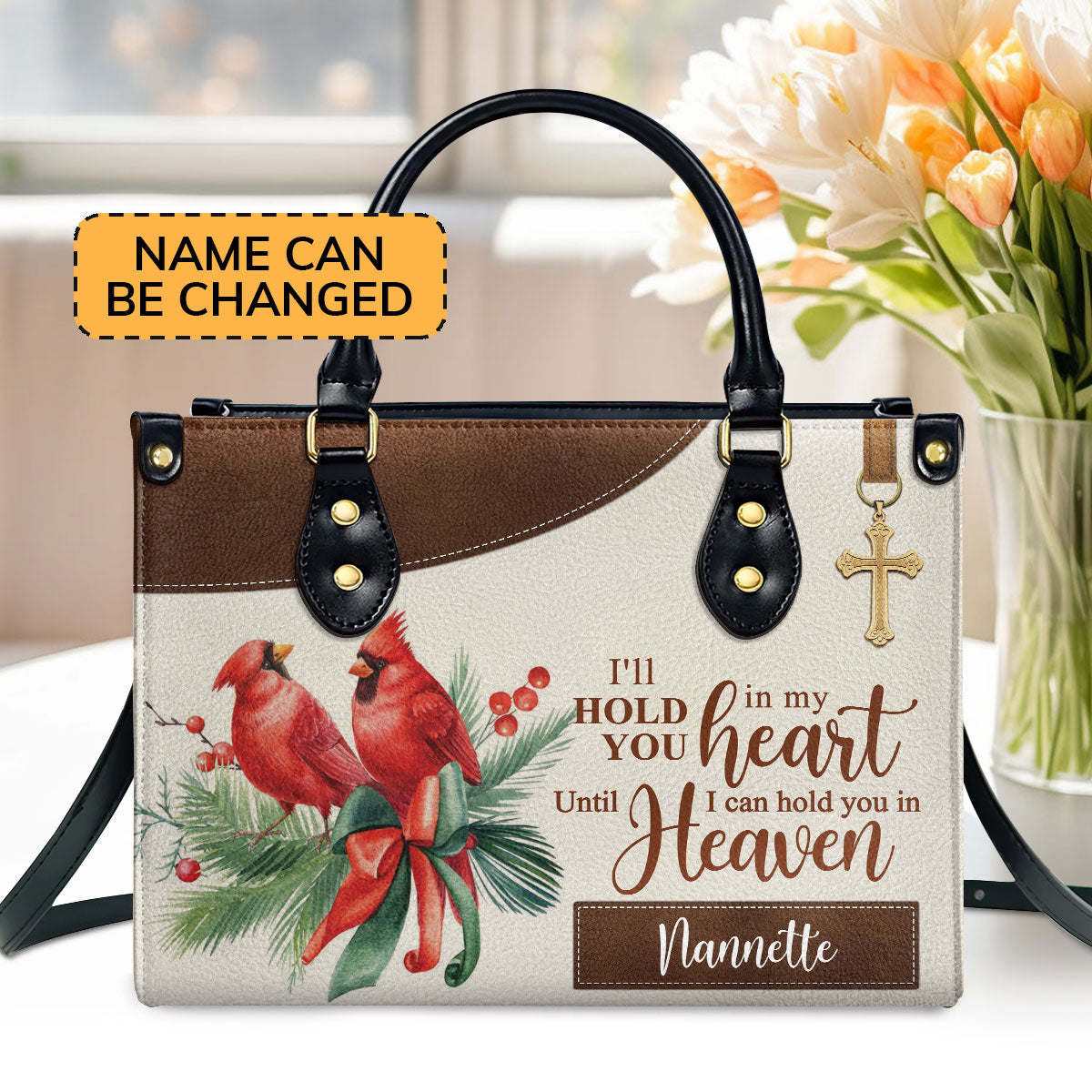 Christian Quote - Personalized Leather Handbag GMJSLB200080