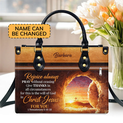 Rejoice Always - Personalized Leather Handbag - Gift for Her GMJSLB200117