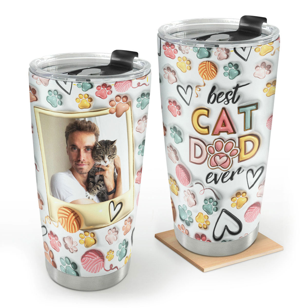 Best Cat Dad Ever - Personalized Stainless Steel Tumbler