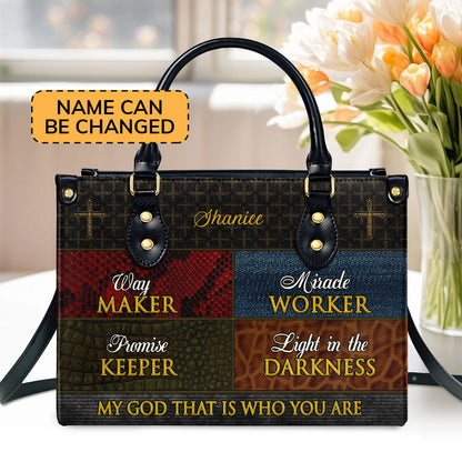 Way Maker - Personalized Leather Handbag with Custom Name GMJSLB200005
