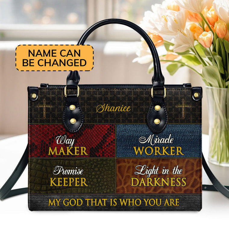 Way Maker - Personalized Leather Handbag with Custom Name GMJSLB200005