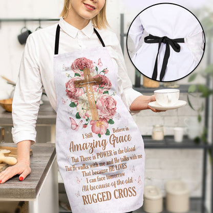Amazing Grace - Floral Christian Apron for Kitchen