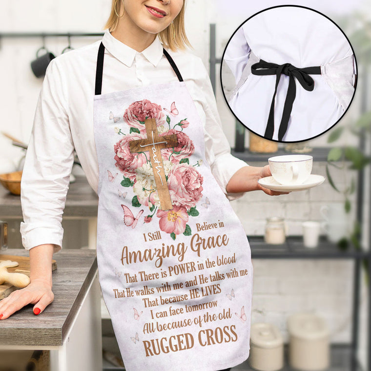 Amazing Grace - Floral Christian Apron for Kitchen