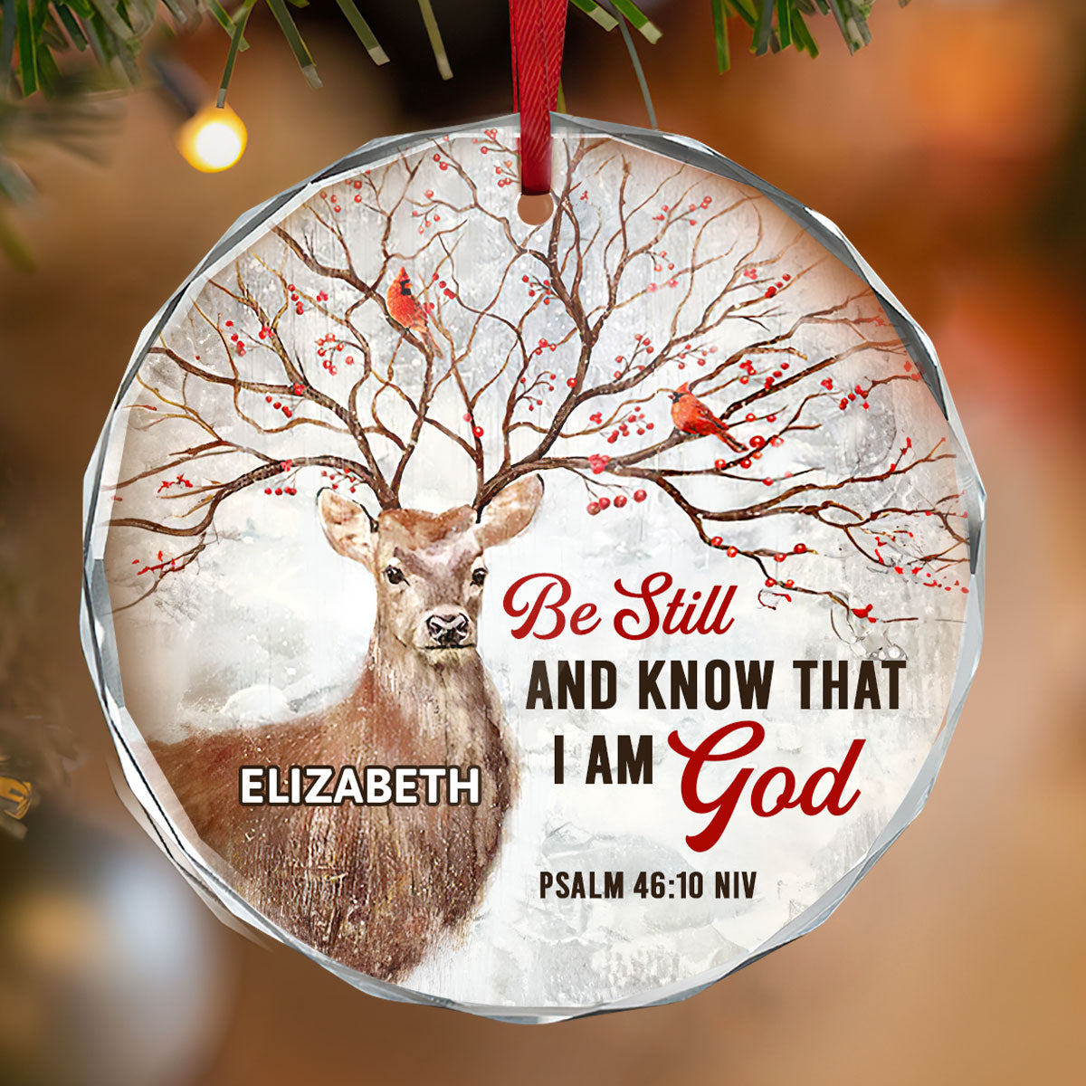 Be Still And Know That I Am God - Personalized Glass Ornament GOJS10164