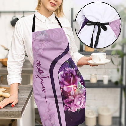 Faith-Inspired Rose and Cross - Kitchen Apron