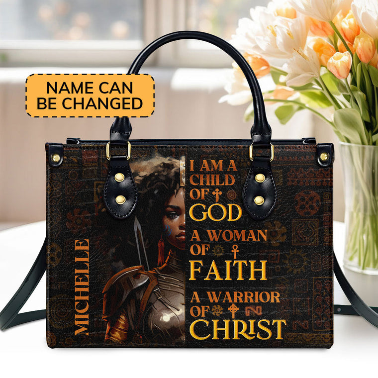 I Am A Child Of God - Personalized Leather Handbag - Gift for Women GMJSLB200026