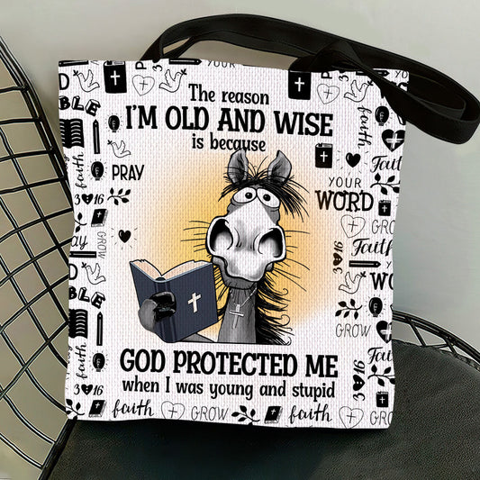 God Protected Me - Inspirational Tote Bag - Christian Faithful GTTJS10021