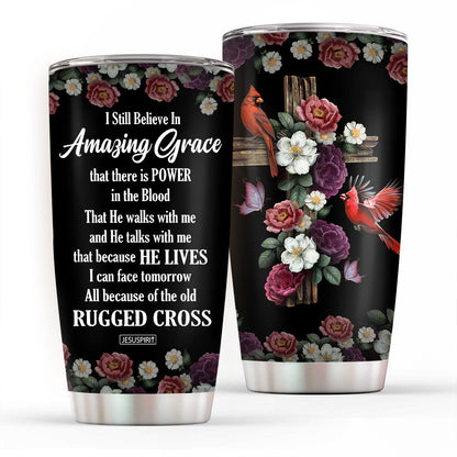 Faith-Inspired Stainless Steel Tumbler - 20oz Inspirational Floral Faith Design