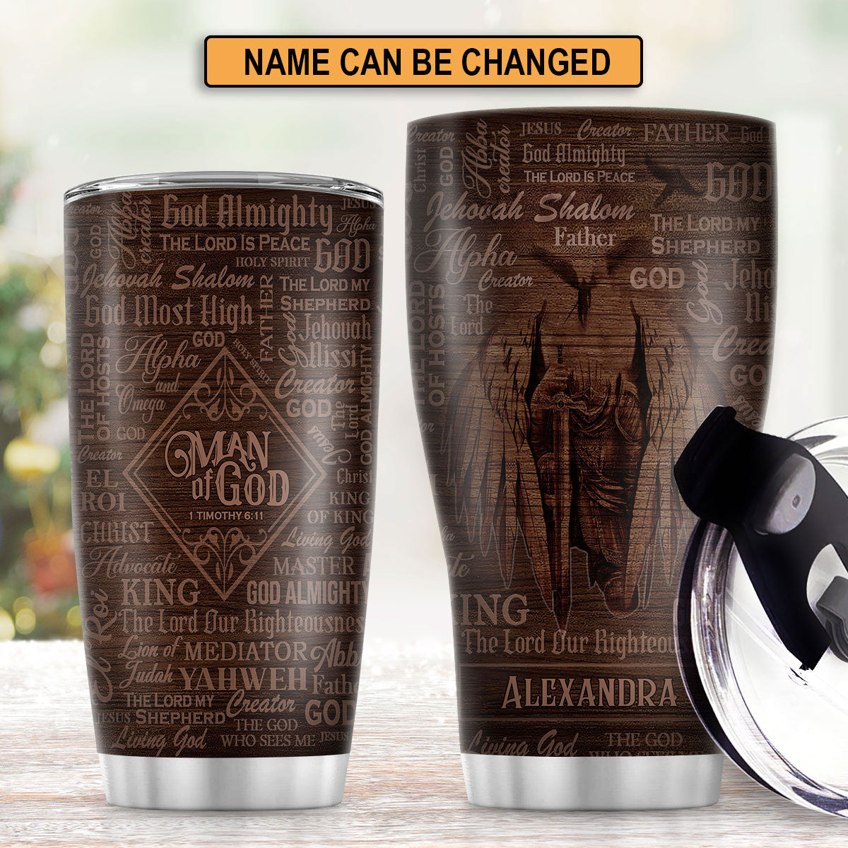 Faith-Inspired - Personalized Stainless Steel Tumbler for Men of God