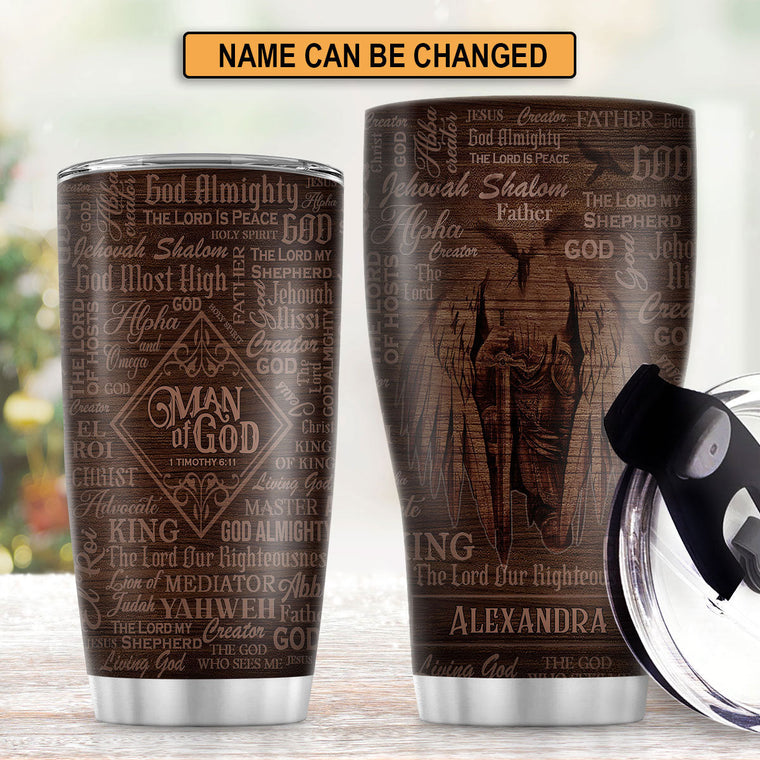 Faith-Inspired - Personalized Stainless Steel Tumbler for Men of God