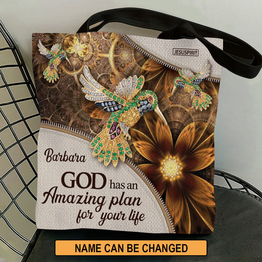 God Has An Amazing Plan - Personalized Tote Bag GTTJS10141