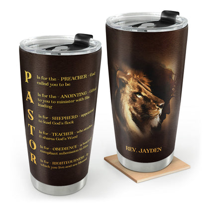 Obedience and Righteousness - Personalized Tumbler for Pastor