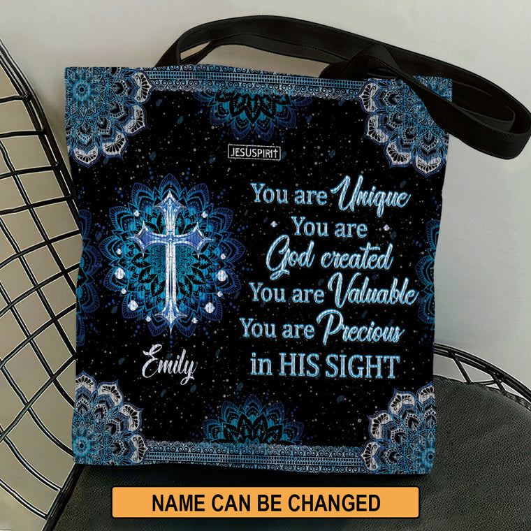 You Are God Created - Personalized Christian Tote Bag GTTJS10180