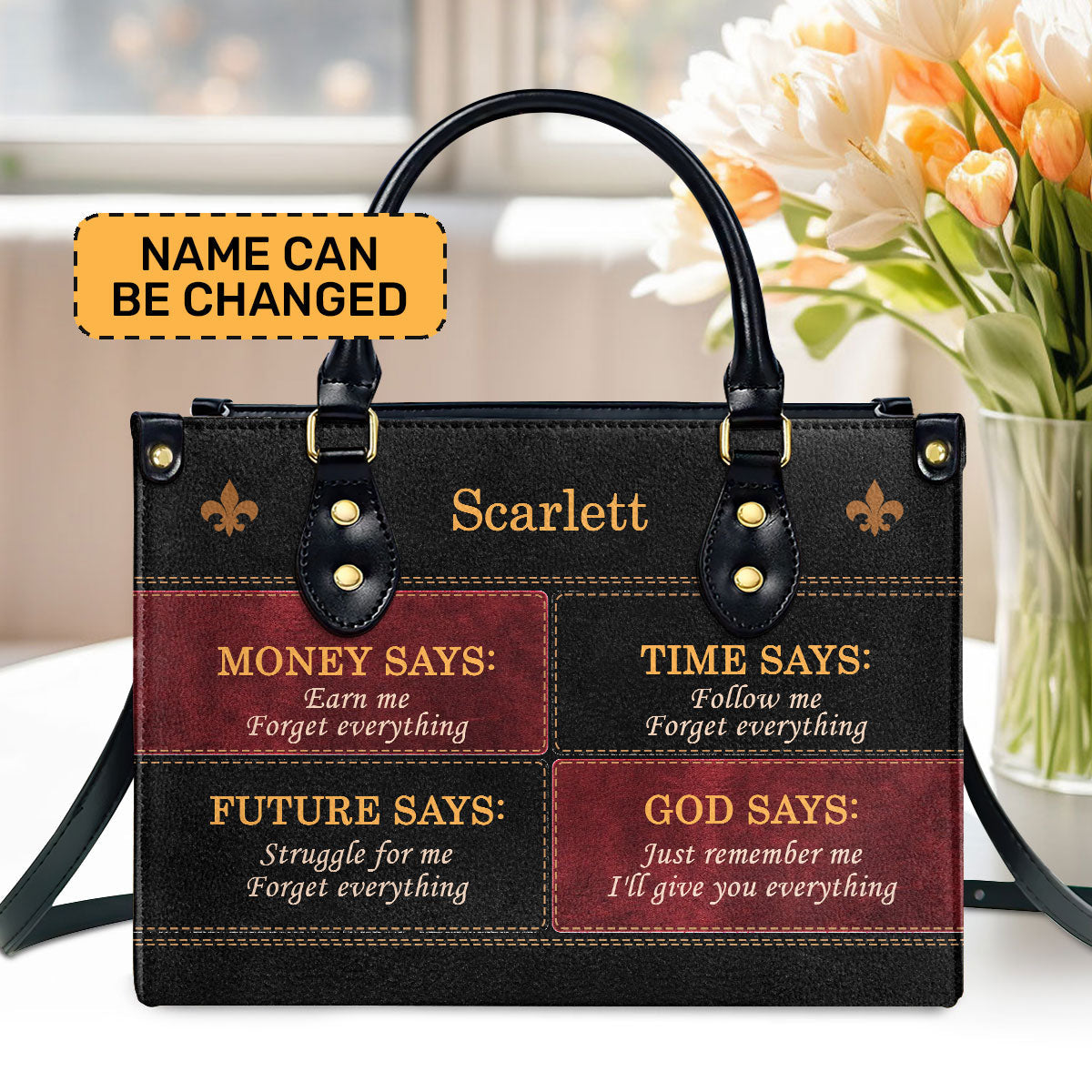 God Says - Personalized Leather Handbag - Gift for Women GMJSLB200014
