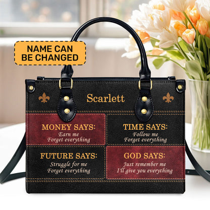 God Says - Personalized Leather Handbag - Gift for Women GMJSLB200014