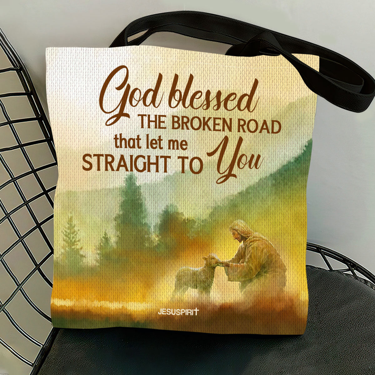God Blessed The Broken Road - Inspirational Tote Bag GTTJS10092