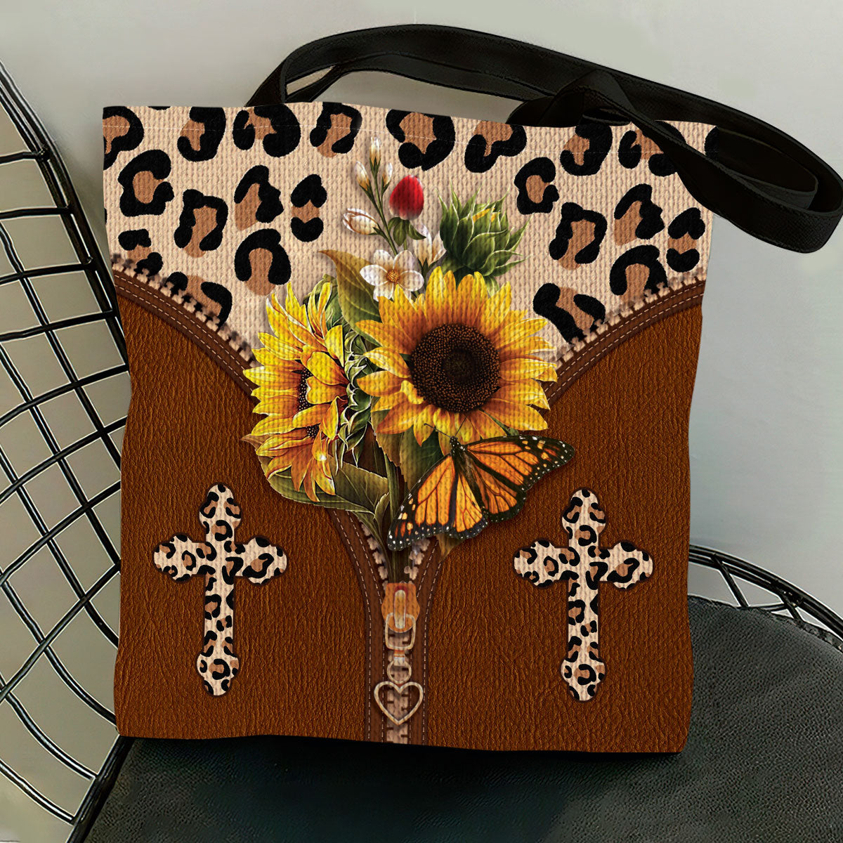 Sunflower Leopard Design - Christian Faith Tote Bag GTTJS10344