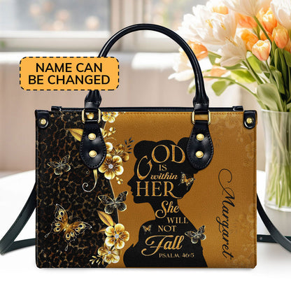 God Is Within Her - Personalized Leather Handbag GMJSLB200018