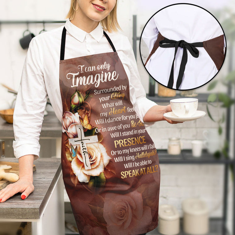 Faith Cross with Floral Design - Apron for Christian Women