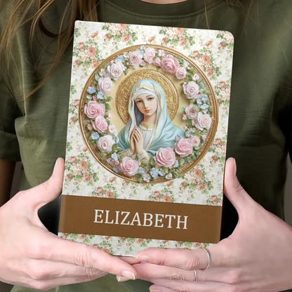 Virgin Mary's Grace - Personalized Leather Cover Notebook GMJSNB200104