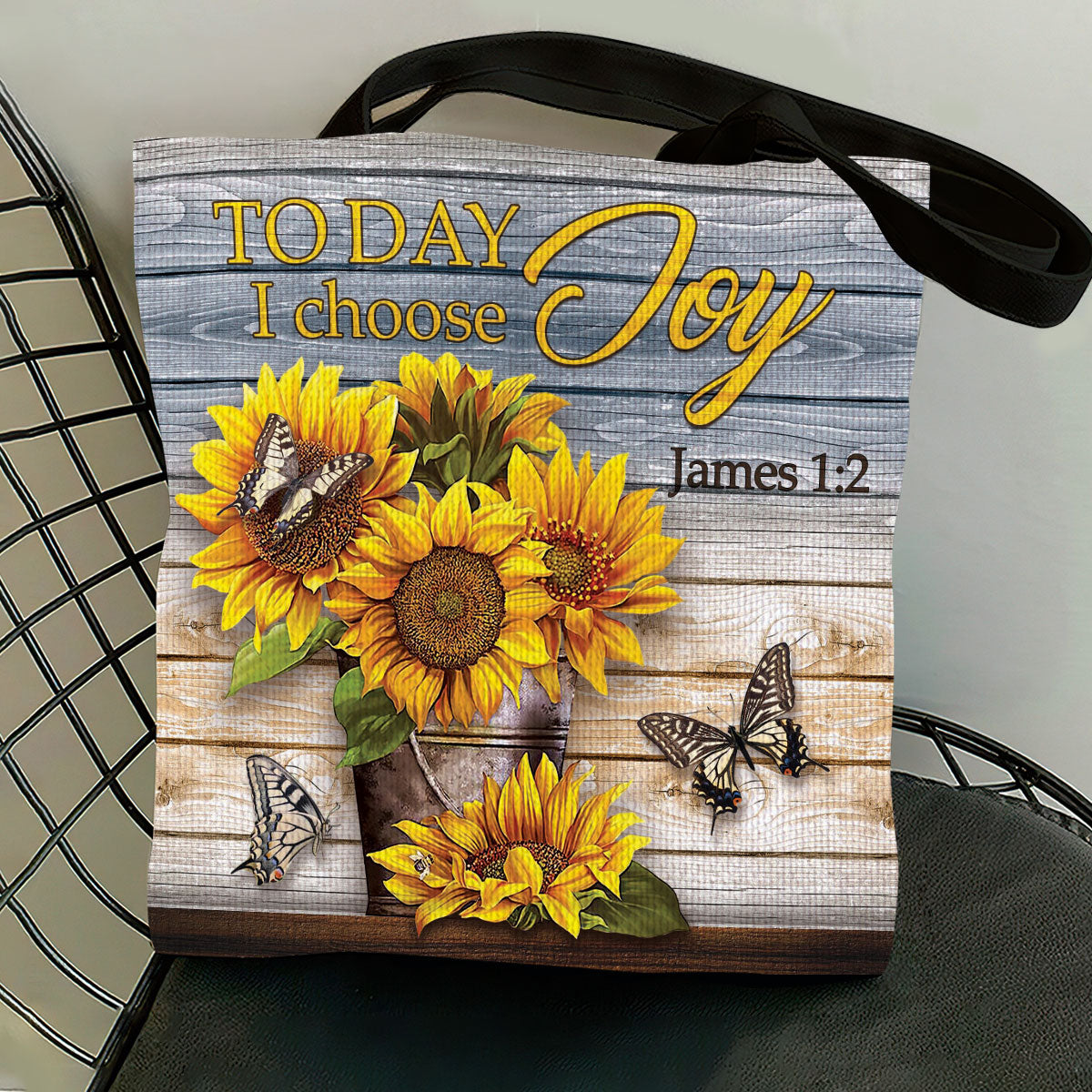 Today I Choose Joy - Sunflower Tote Bag - Inspirational Floral for Women GTTJS10330