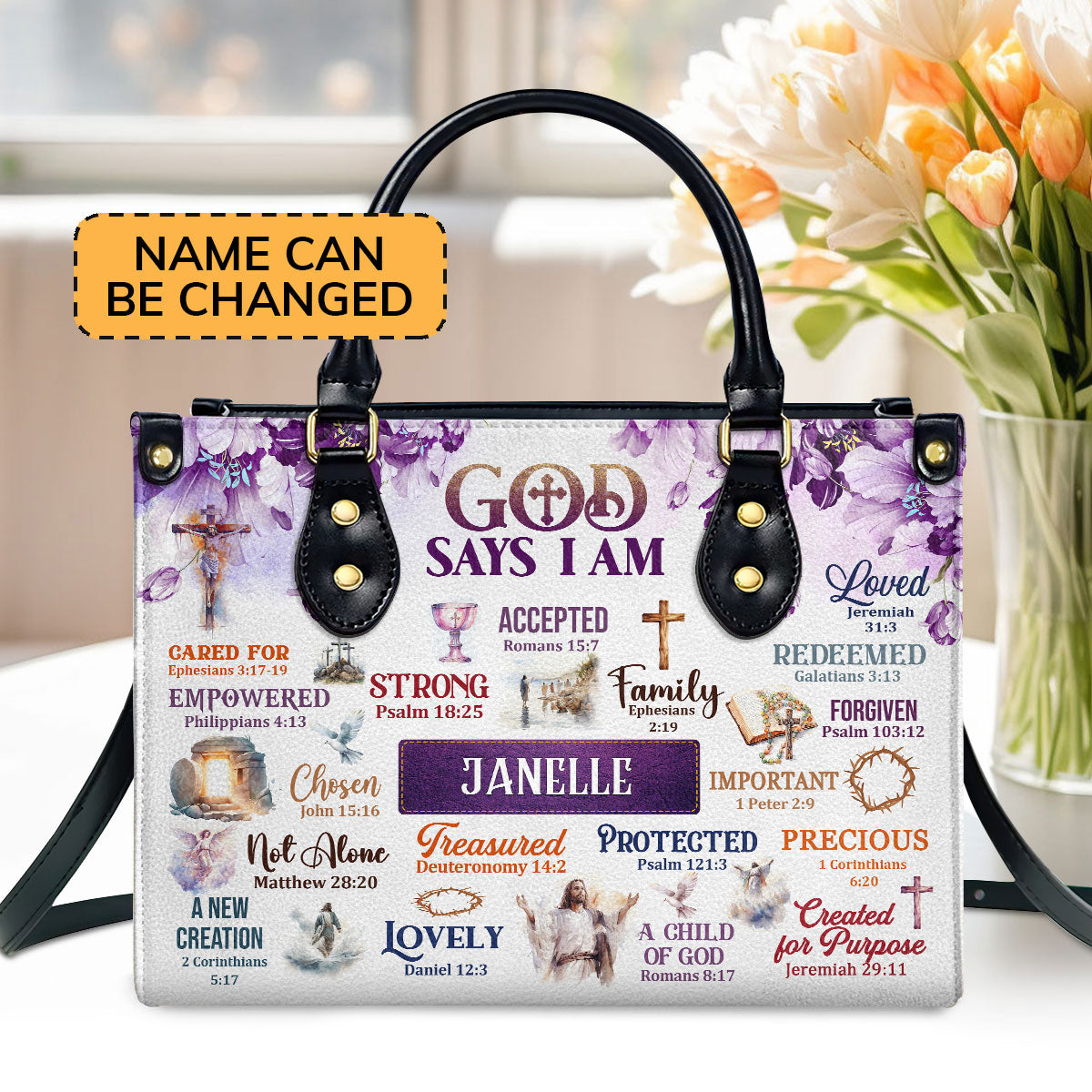 God Says I Am - Personalized Leather Handbag - Gift For Women GMJSLB200010