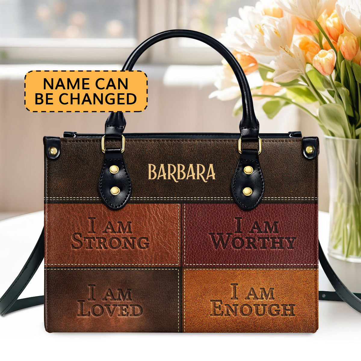 I Am Strong - Personalized Leather Handbag - Gift for Women GMJSLB200042