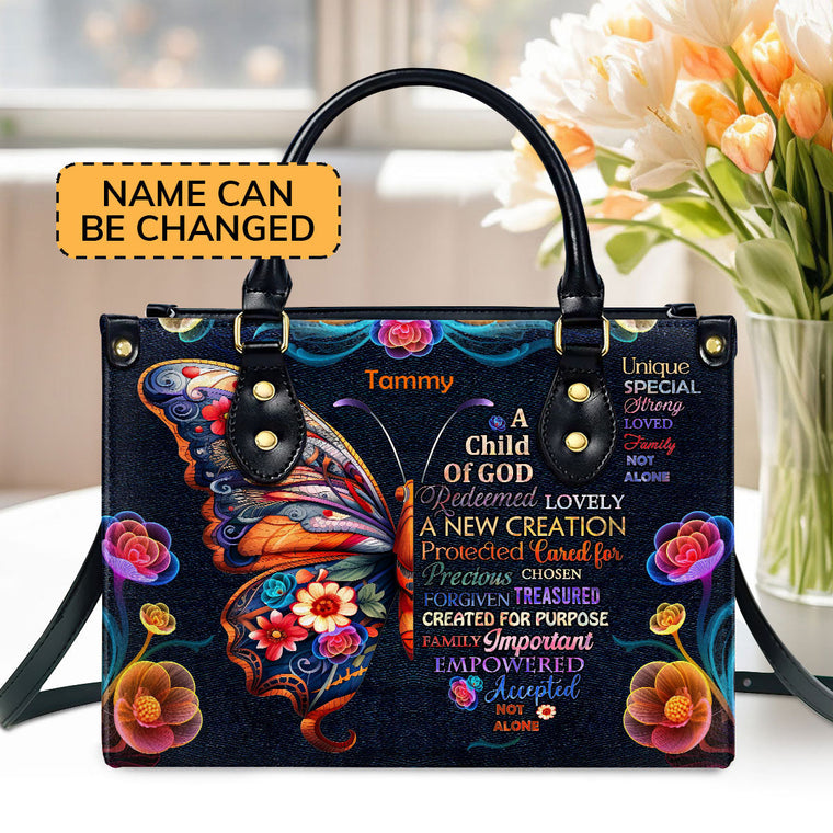 Child Of God - Personalized Leather Handbag GMJSLB200031