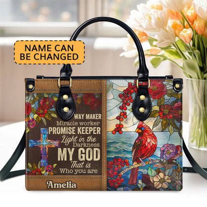Way Maker Heart - Leather Handbag - Personalized Christian Gift GMJSLB200105