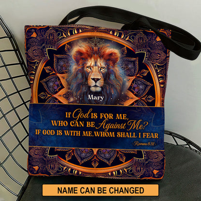 If God Is For Me - Personalized Christian Tote Bag GTTJS10028