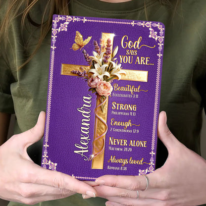 God Says You Are - Personalized Leather Cover Notebook GMJSNB200036