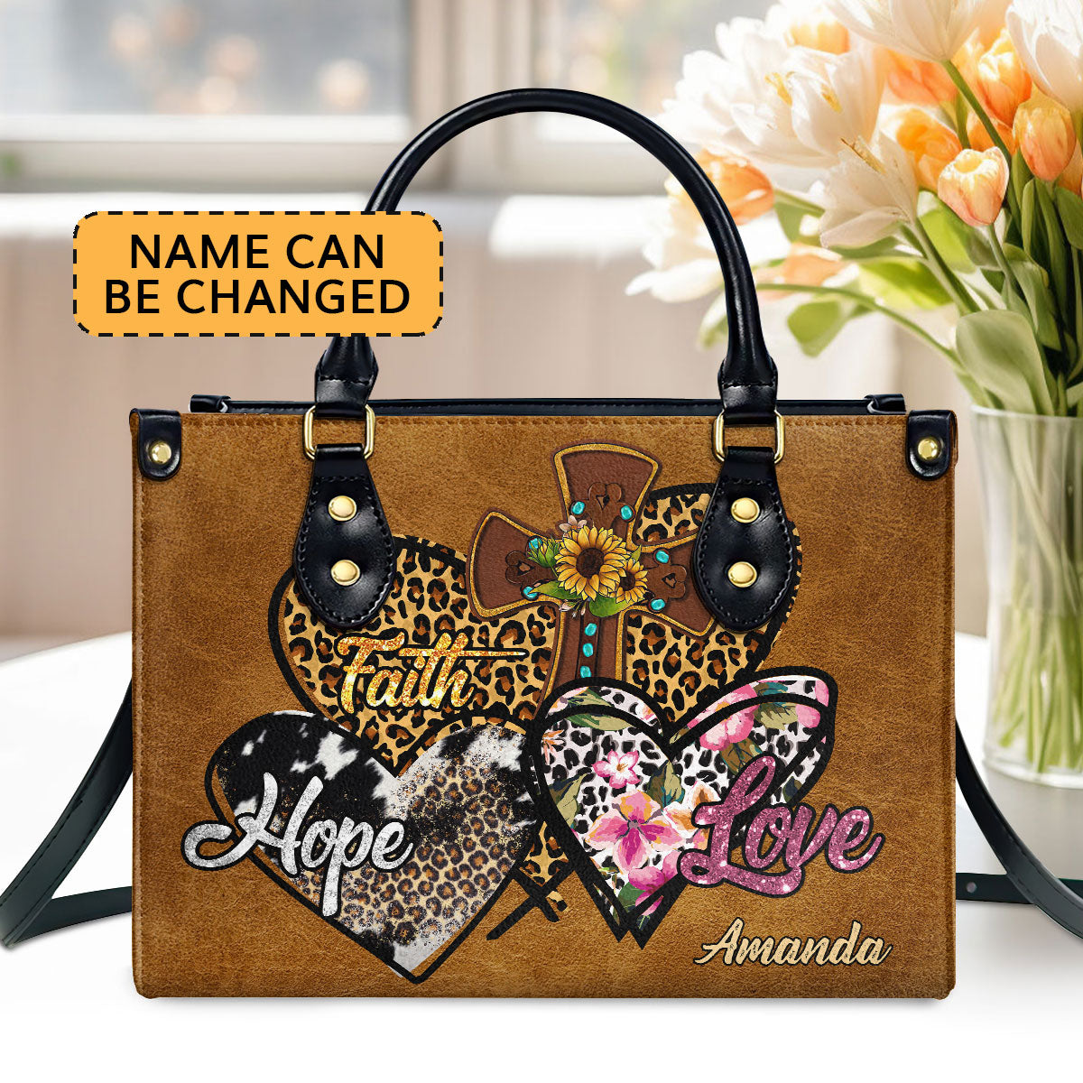 Faith in Action - Personalized Leather Handbag GMJSLB200032