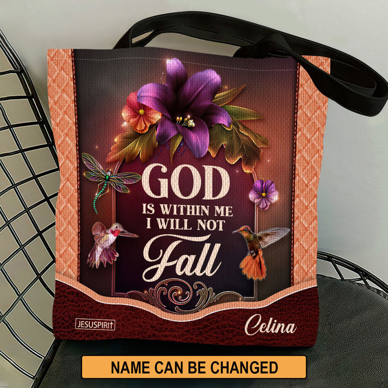 God Is Within Me - Christian Tote Bag - Personalized Gift for Her GTTJS10178