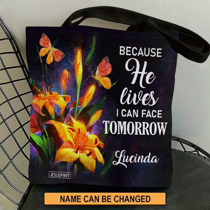 Because He Lives - Christian Inspirational Tote Bag GTTJS10158