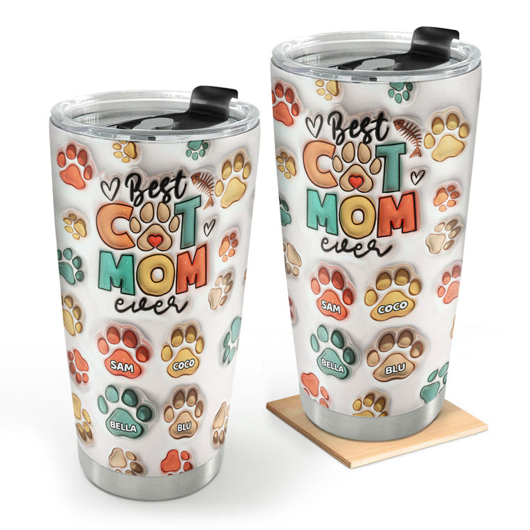 Best Cat Mom - Personalized Stainless Steel Tumbler