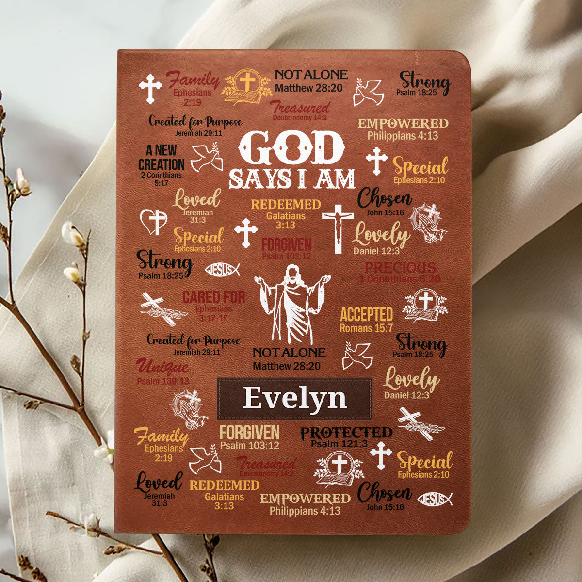 God Says I Am - Personalized Leather Cover Notebook GMJSNB200129