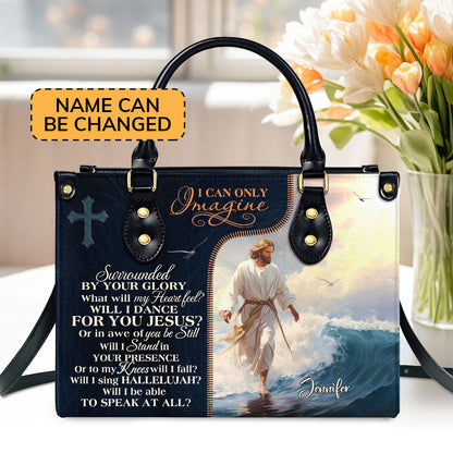 Jesus I Can Only Imagine - Personalized Leather Handbag GMJSLB200028