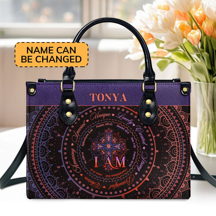 Jesuspirit I Am - Personalized Leather Handbag - Gift for Women GMJSLB200012