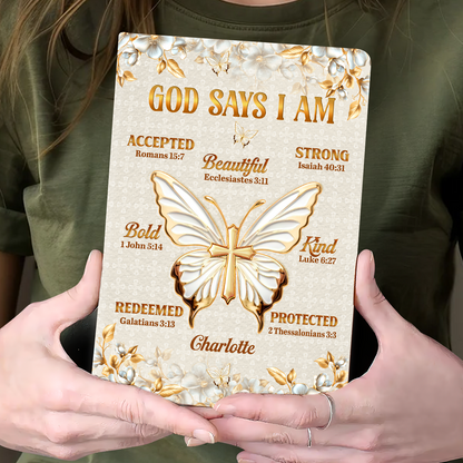 God Says I Am - Personalized Leather Cover Notebook GMJSNB200026