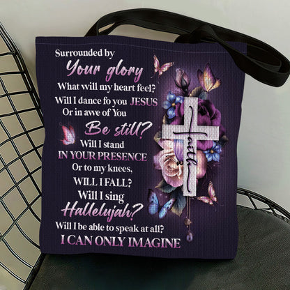 Inspirational Christian - Floral Cross Tote Bag GTTJS10355