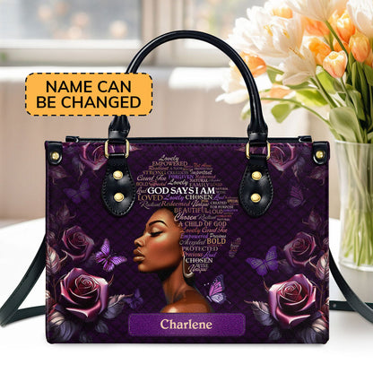 Faith-Based Quote - Personalized Leather Handbag GMJSLB200029