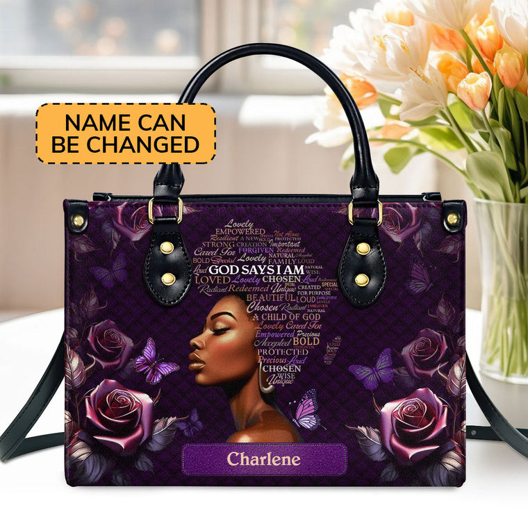 Faith-Based Quote - Personalized Leather Handbag GMJSLB200029