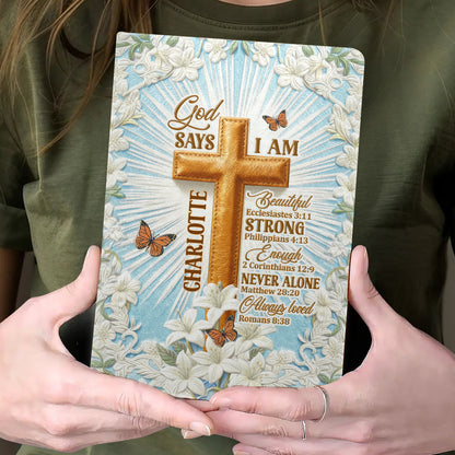 God Says I Am - Personalized Leather Cover Notebook GMJSNB200031