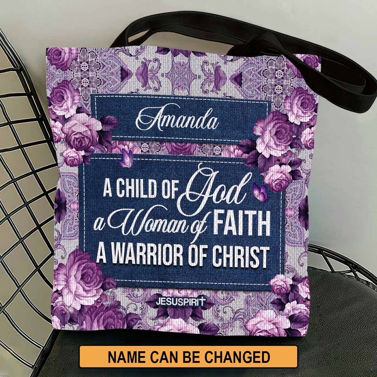 Child Of God - Personalized Floral Tote Bag GTTJS10084